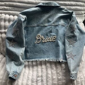 Bride Denim Jacket - Custom with Silver Stars